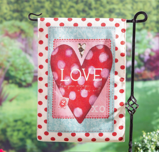 Vintage Valentine Burlap Flag