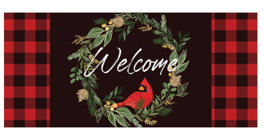 Welcoming Cardinal Wreath Sassafras Switch Mat