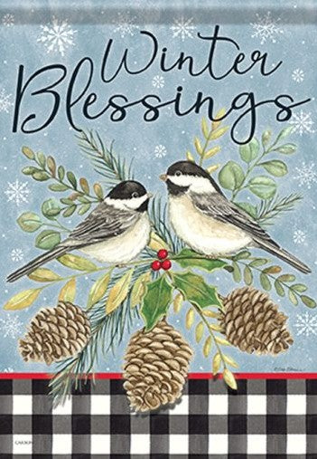 Winter Chickadees Dura Soft™ Flag