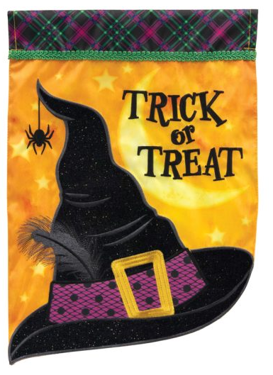 "Witch Treat Hat" Double Applique Garden Flag