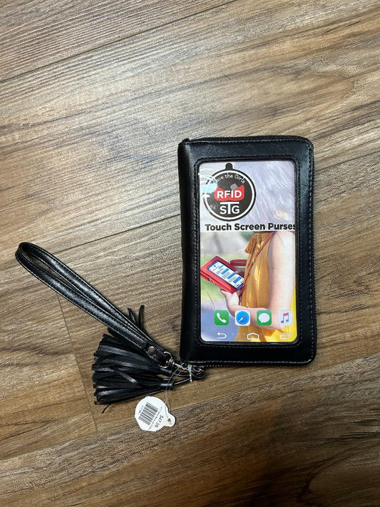 STG RFID Black Zip Wallet Clutch