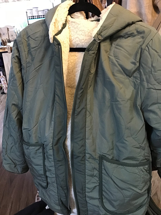 Reversible faux fur coat three colors