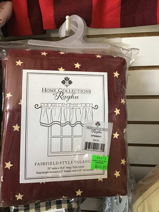 Fairfield Style Valance Salem Star Burgundy