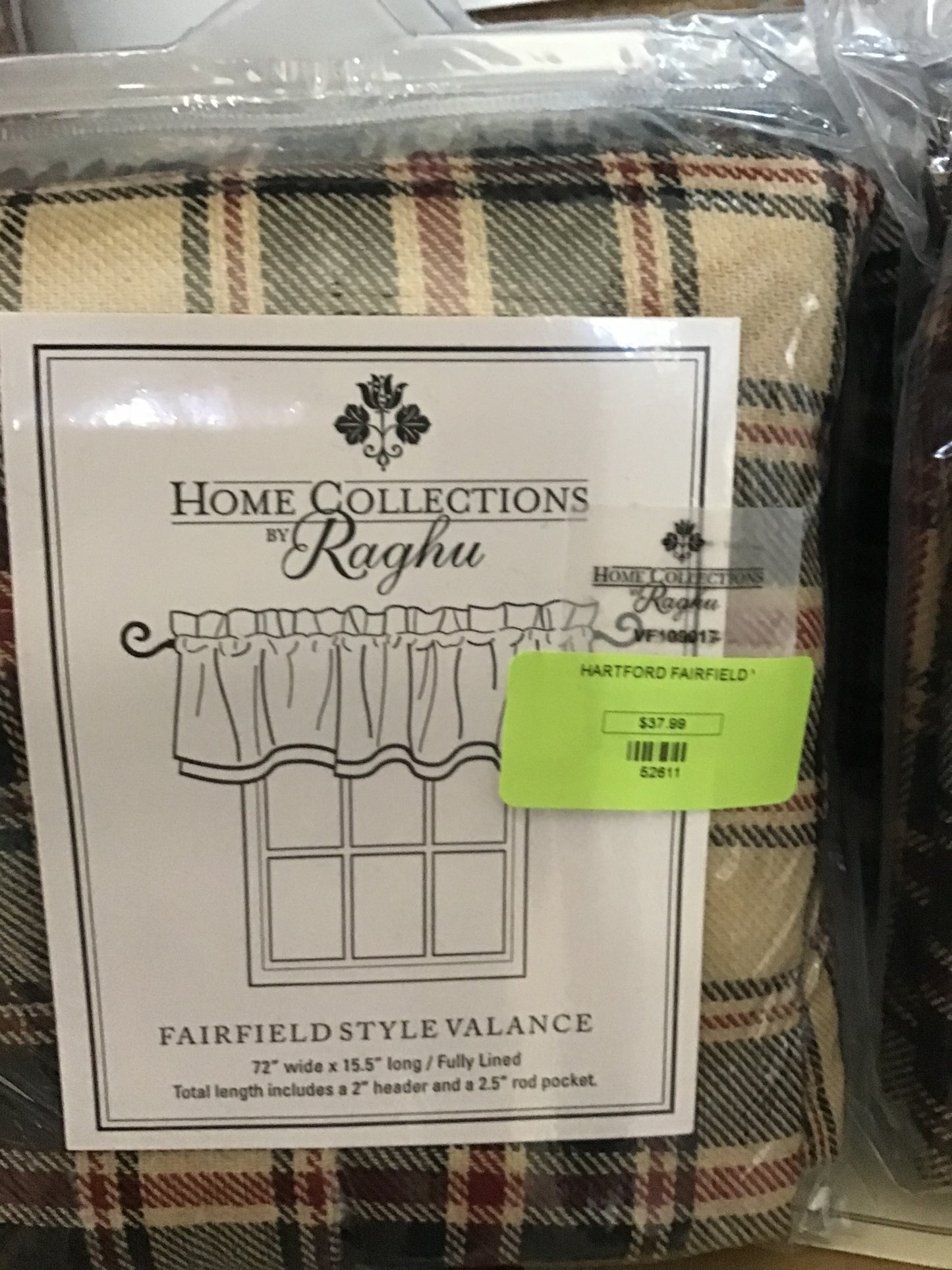 Fairfield Style Valance Hartford Plaid Stripe