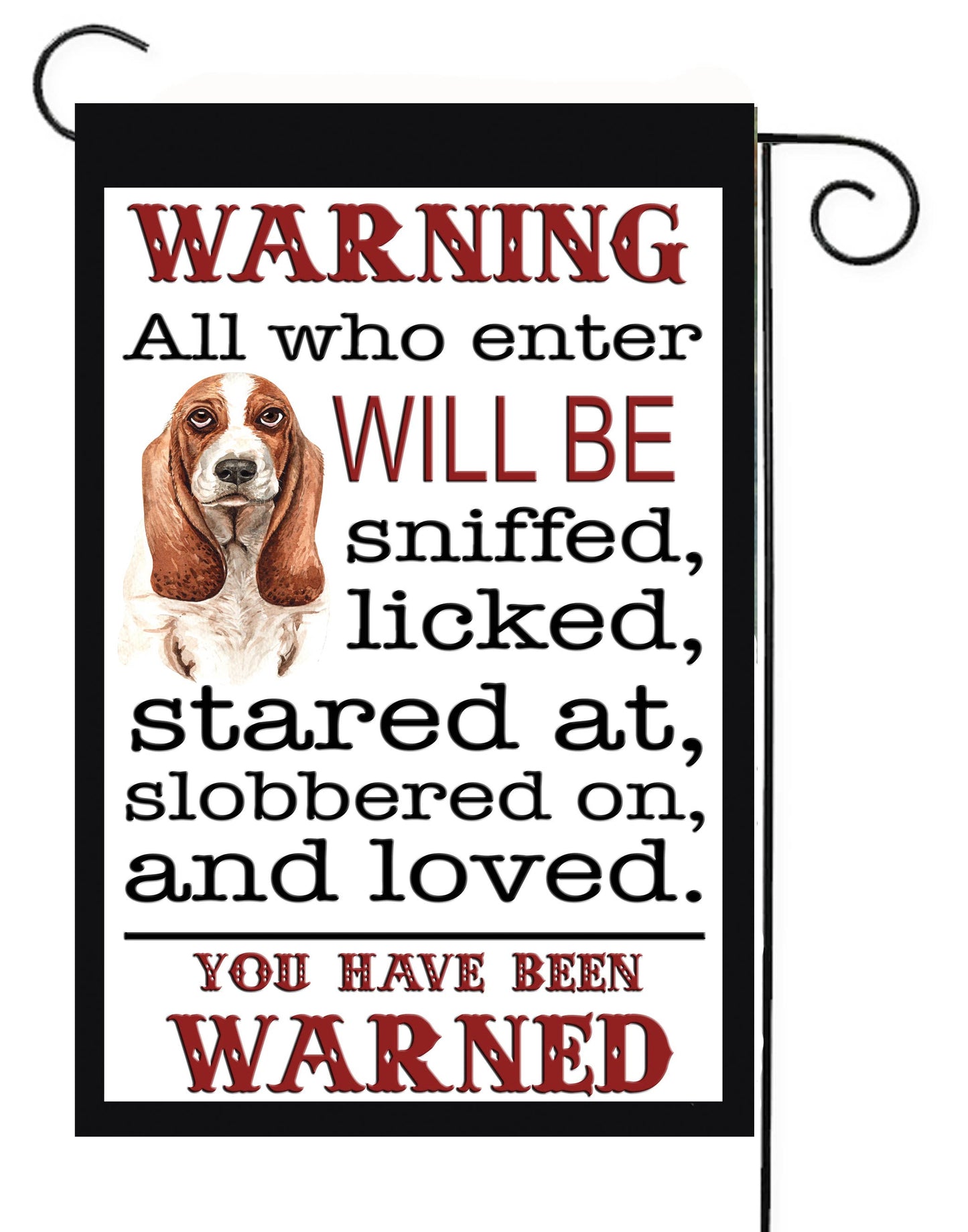Warning Dog Love Garden Flag 12x18 G2554