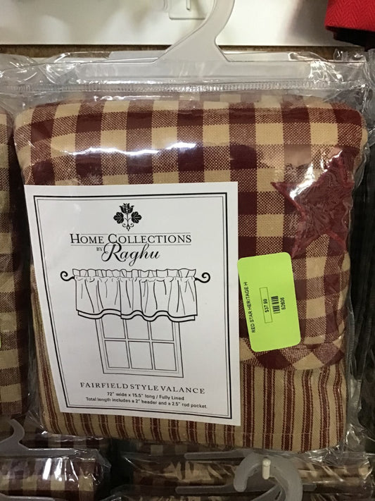 Fairfield Style Valance Red Star Heritage House