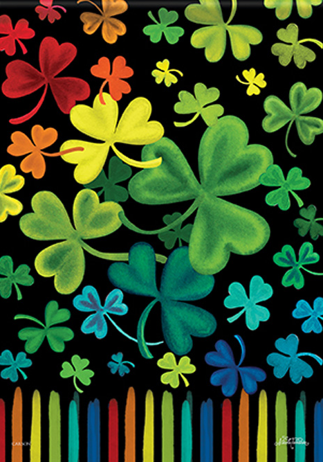 "Rainbow Clover" Dura Soft™ Flag Garden size SPARKLES