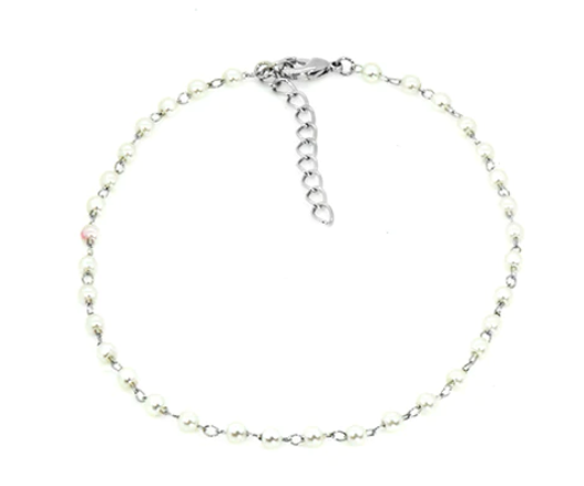 Pearl Anklet Gold-Tone or Silver-Tone