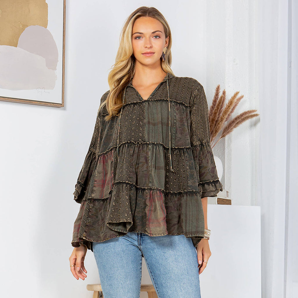 Artistic Fusion: Overdyed Jhabla Top With Emb