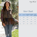 Young Threads - Front-Open Boho Shirt with Quilted Emb & Rayon Tiers