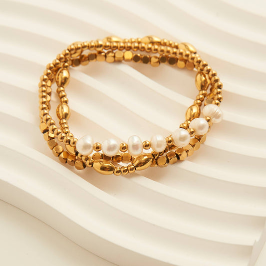 Howard's - Narelle Waterproof Multi Genuine Pearl Stretch Bracelet Set