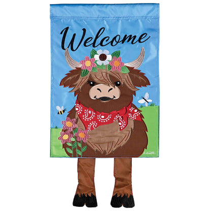 Magnolia - Large Crazy Leg Welcome Highland Cow