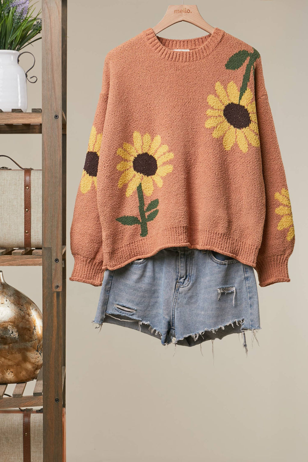 Sunlit Bloom Patch Sweater-Mello