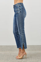 SAIGE DENIM MID RISE SKINNY CROP