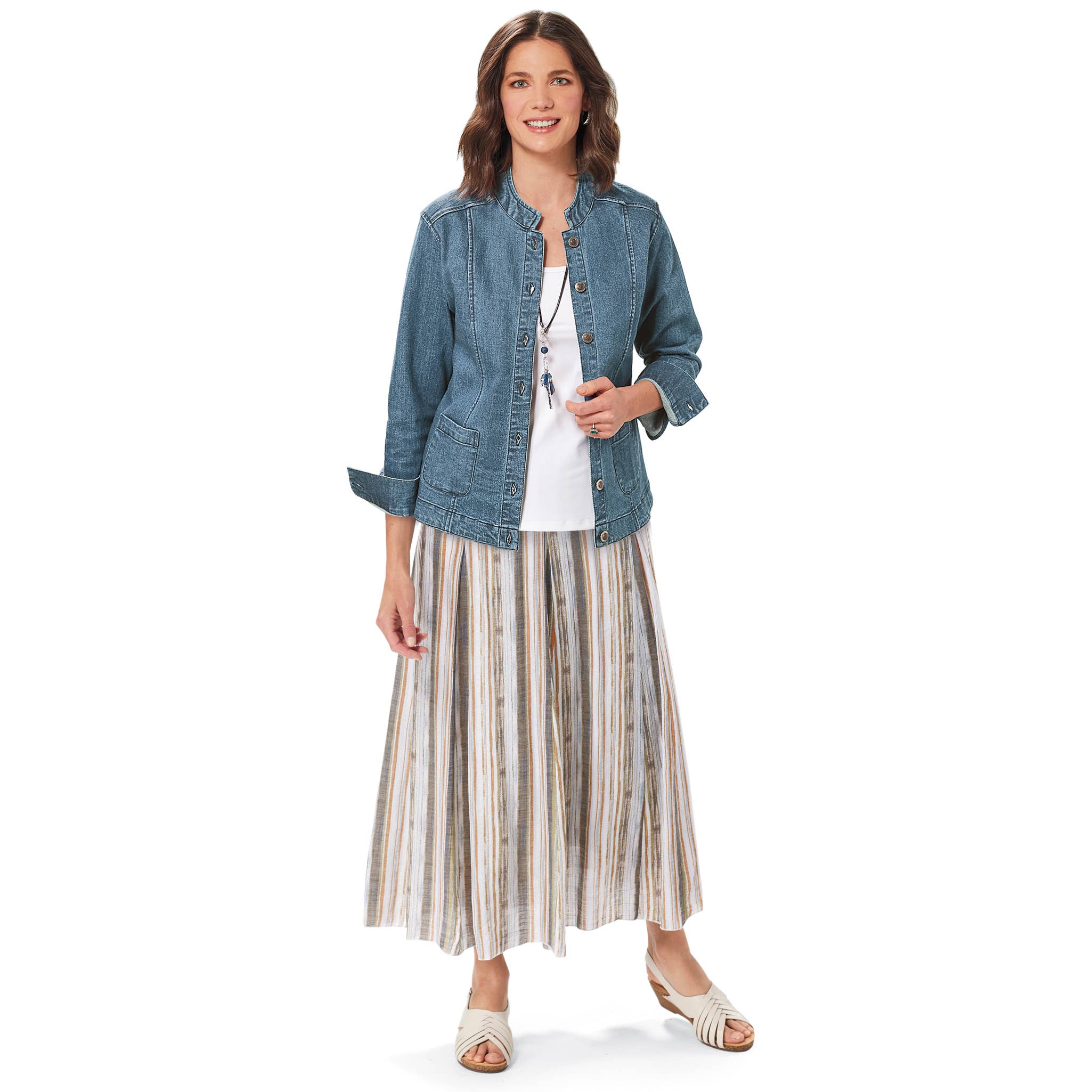 NorthStyle - Ruffle Trimmed Denim Jacket