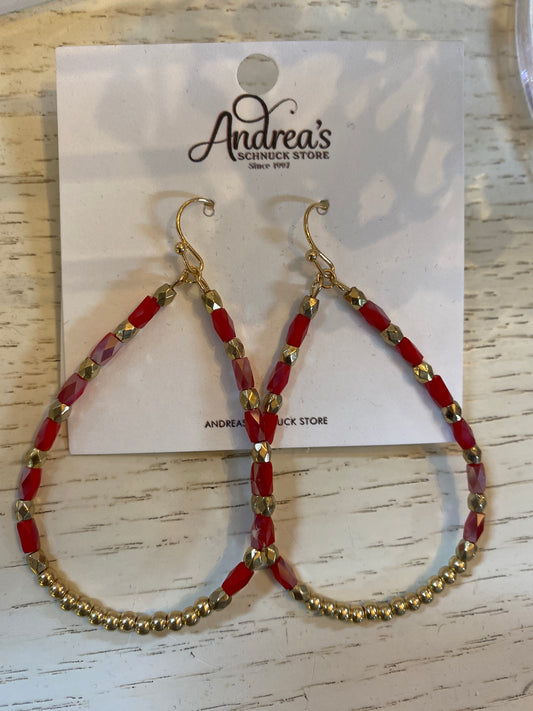 Beaded Tear Drop Earrings