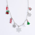 Christmas Necklace 18" Multi Charm Holiday Statement Chain