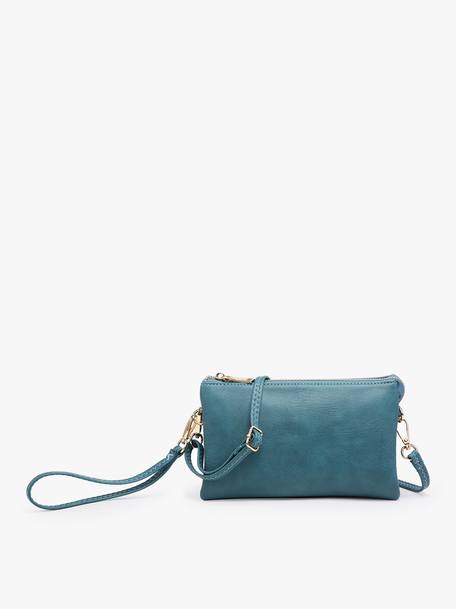 Jen & Co. - M013 Riley Monogrammable 3 Compartment Crossbody/Wristlet