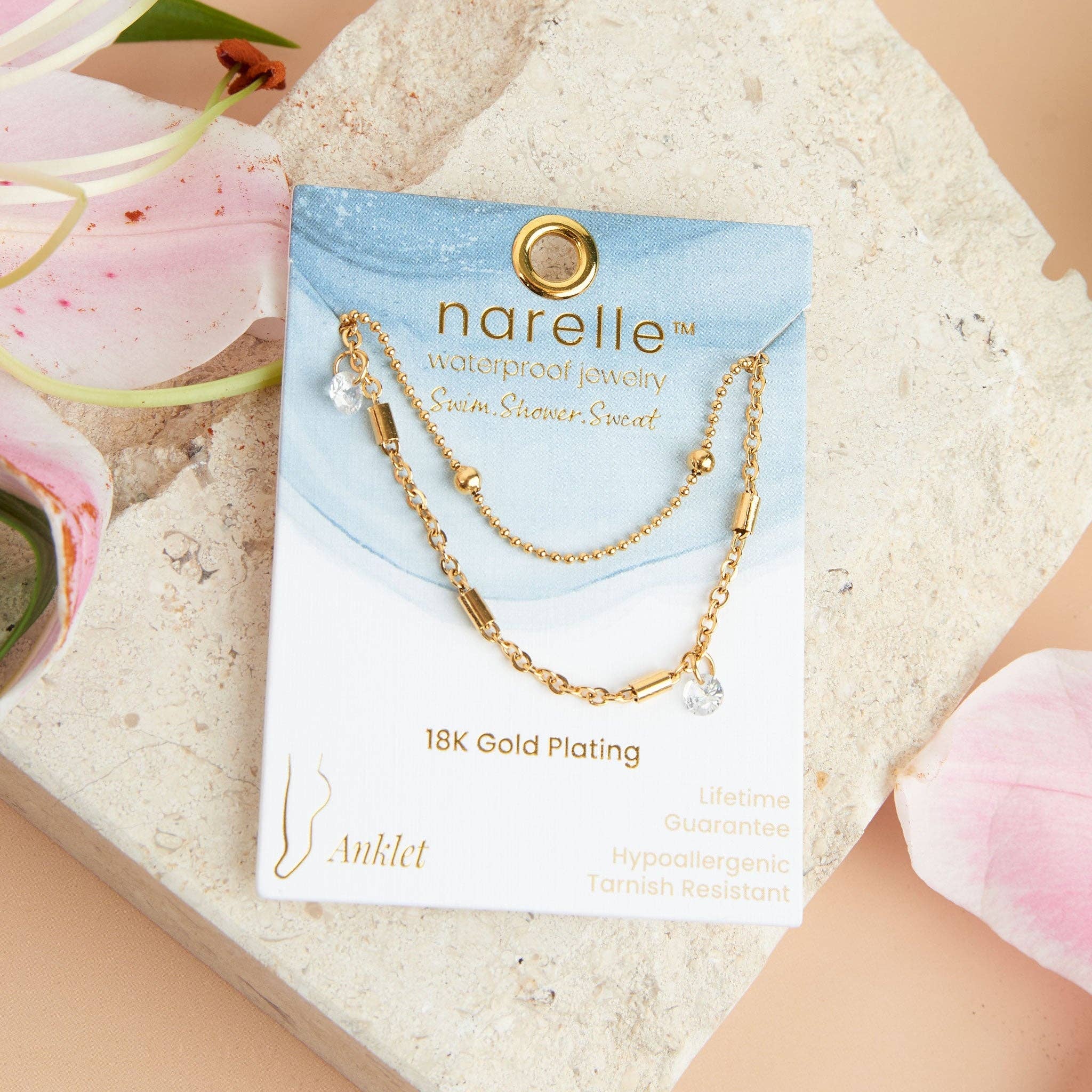 Howard's - Narelle Waterproof Gold Plated Dainty Multi Row Anklet