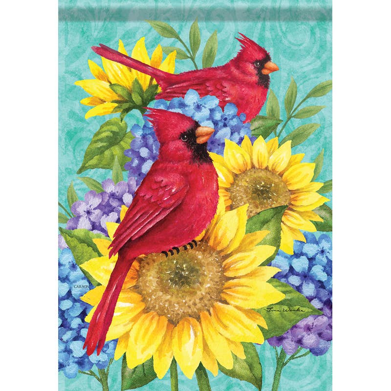 FlagTrends by Carson - "Cardinal in Garden" Dura Soft™ Garden Flag