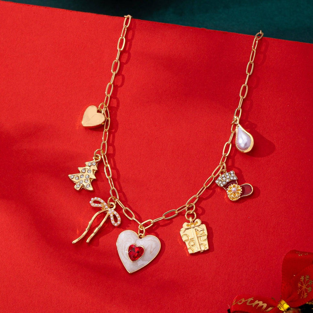 JOSSLYN by wall to wall - Christmas Holiday Charm Paperclip Necklace | 80N93399
