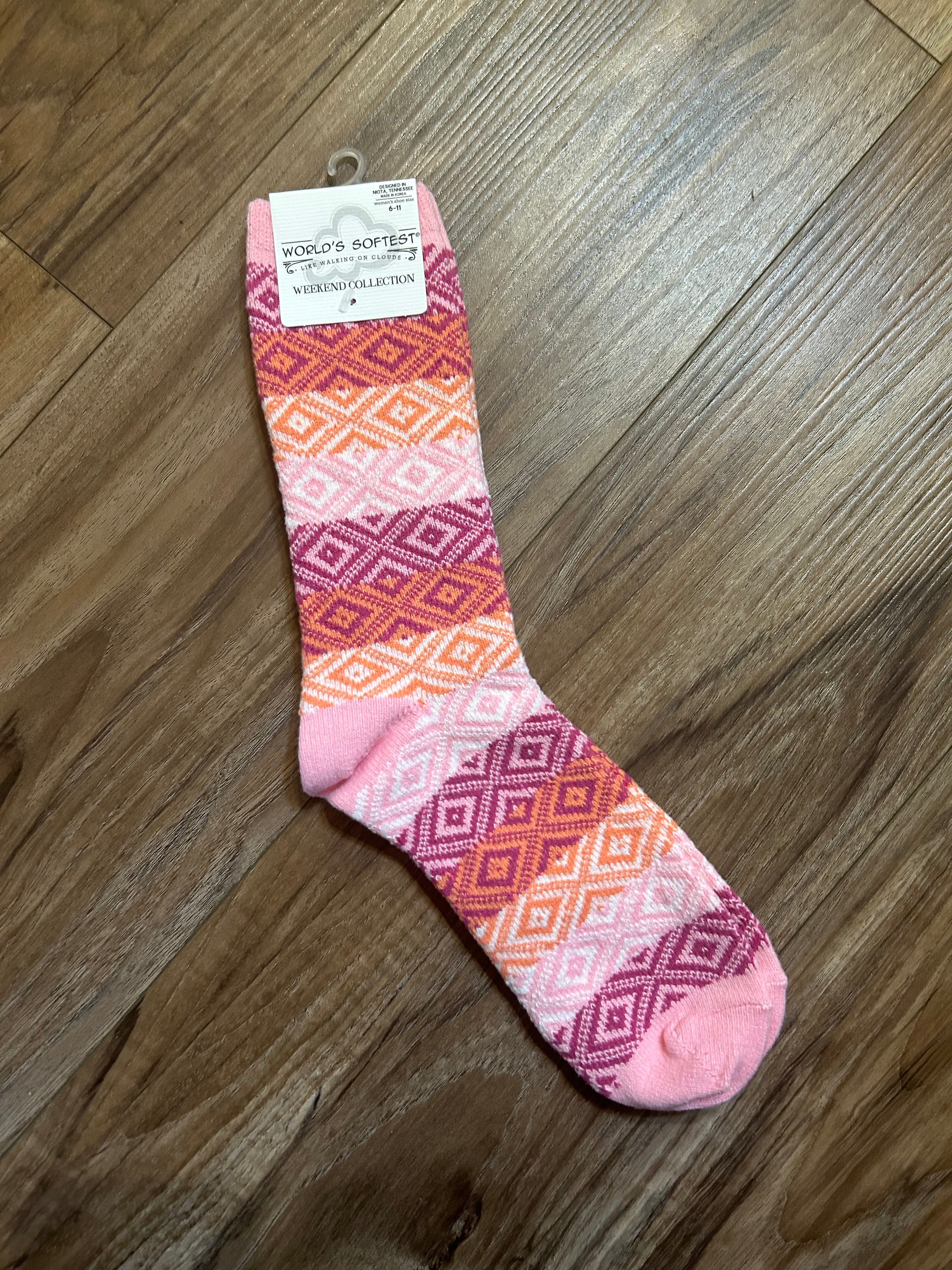 Pink Multi World's Softest Socks