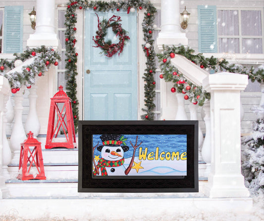 Magnolia - Doormat Insert Snowman Star And Flurries