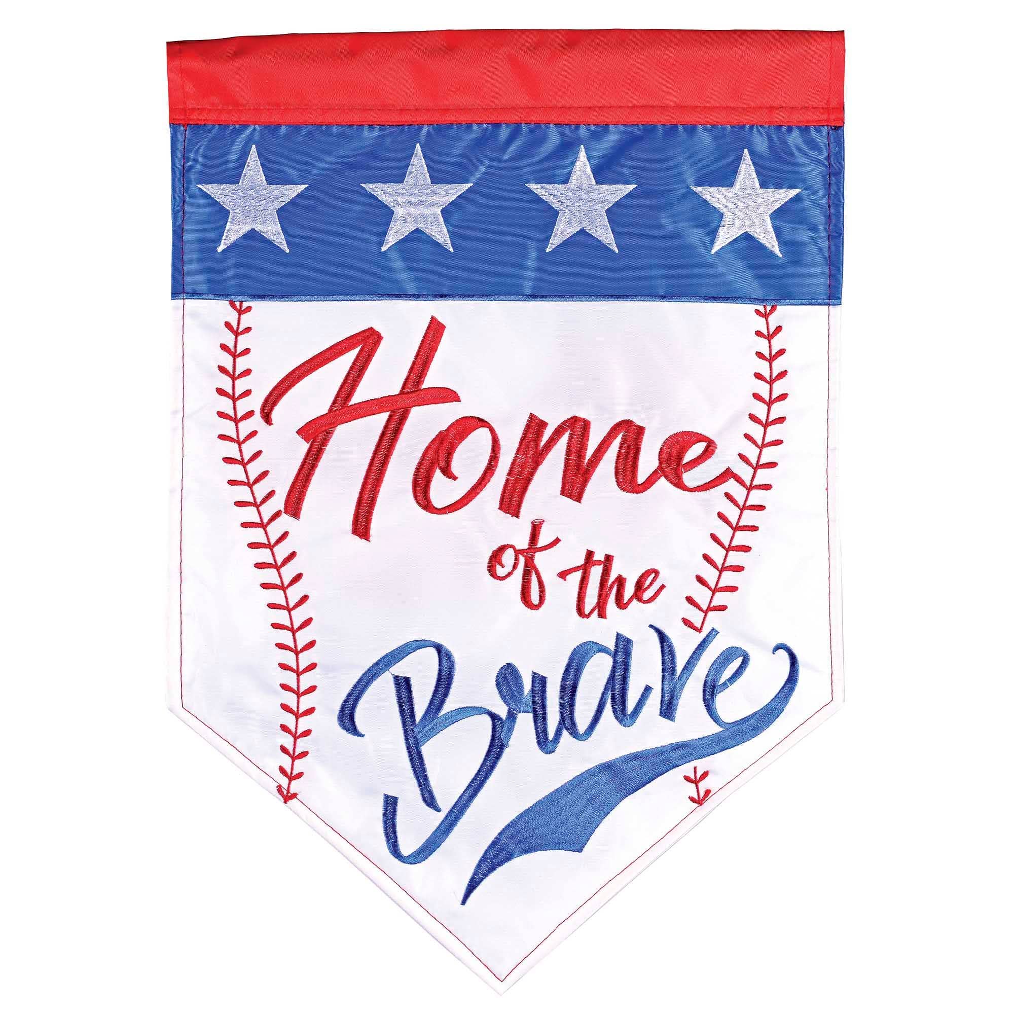 Magnolia - Flag Home Of The Brave Baseball 13x18