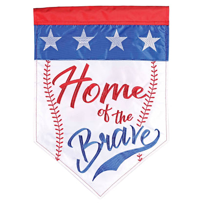 Magnolia - Flag Home Of The Brave Baseball 13x18