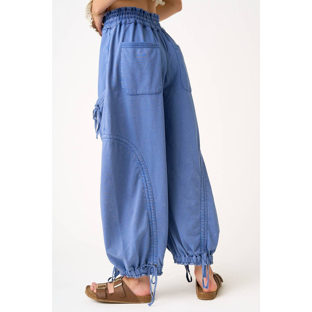 WASHED FRENCH TERRY DROP POCKET BALLOON PANTS