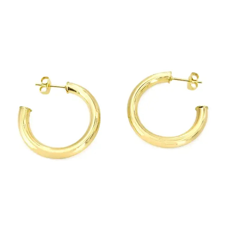 Maya J - 14K Gold-Plated Hollow Tube Hoop Earrings