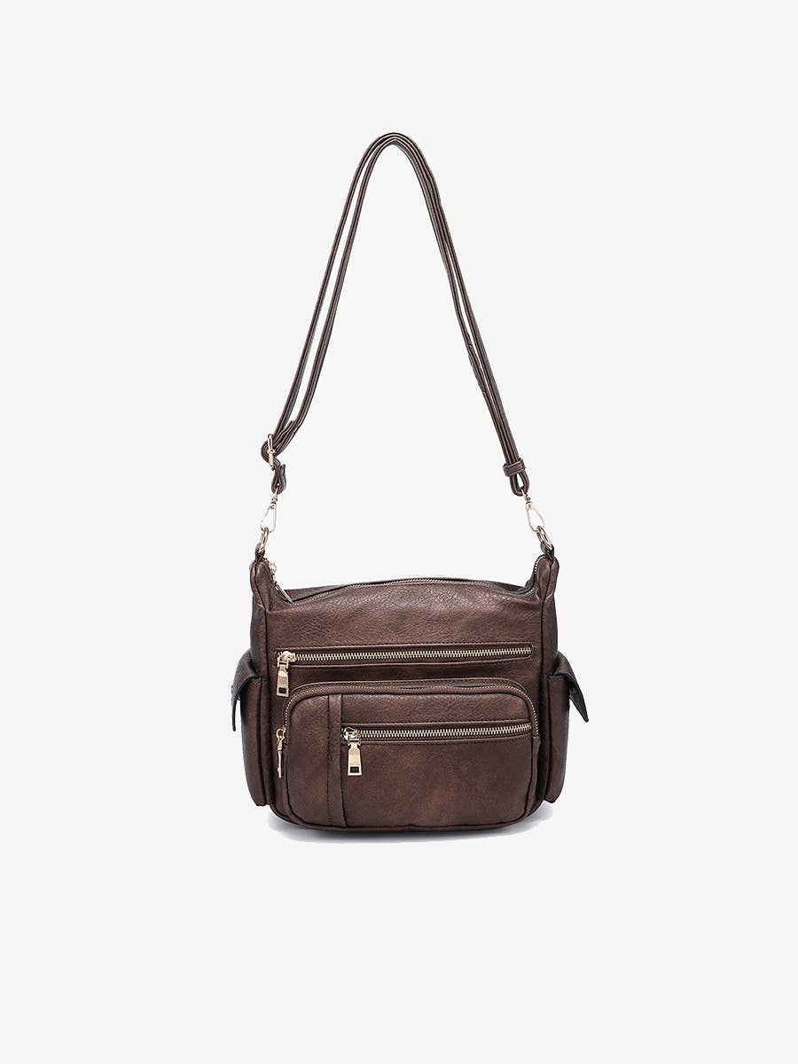 Nicole Multi-Zip Crossbody w/ Side Pockets