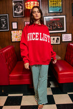BUCKETLIST INC - IT2594-NICELIST | Reversible 'LIST' Slogan Mockneck Pullover
