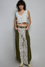 Pol Clothing - Relaxed Tapered Woven Drawstring Lightweight Waistband Pants