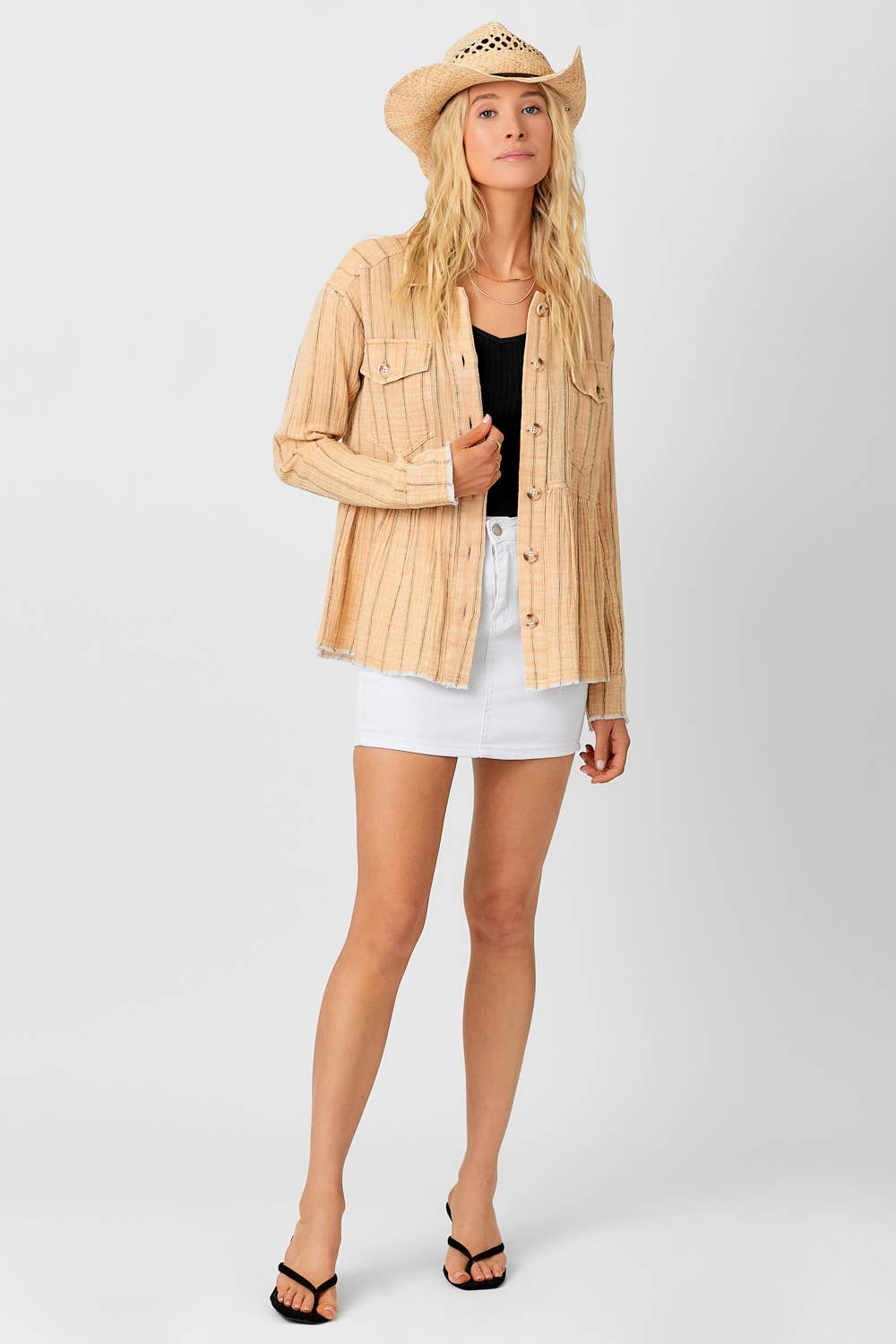 April Washed Peplum Jacket