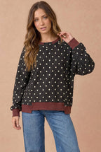Haptics - Polka Dot Wave Rib Top