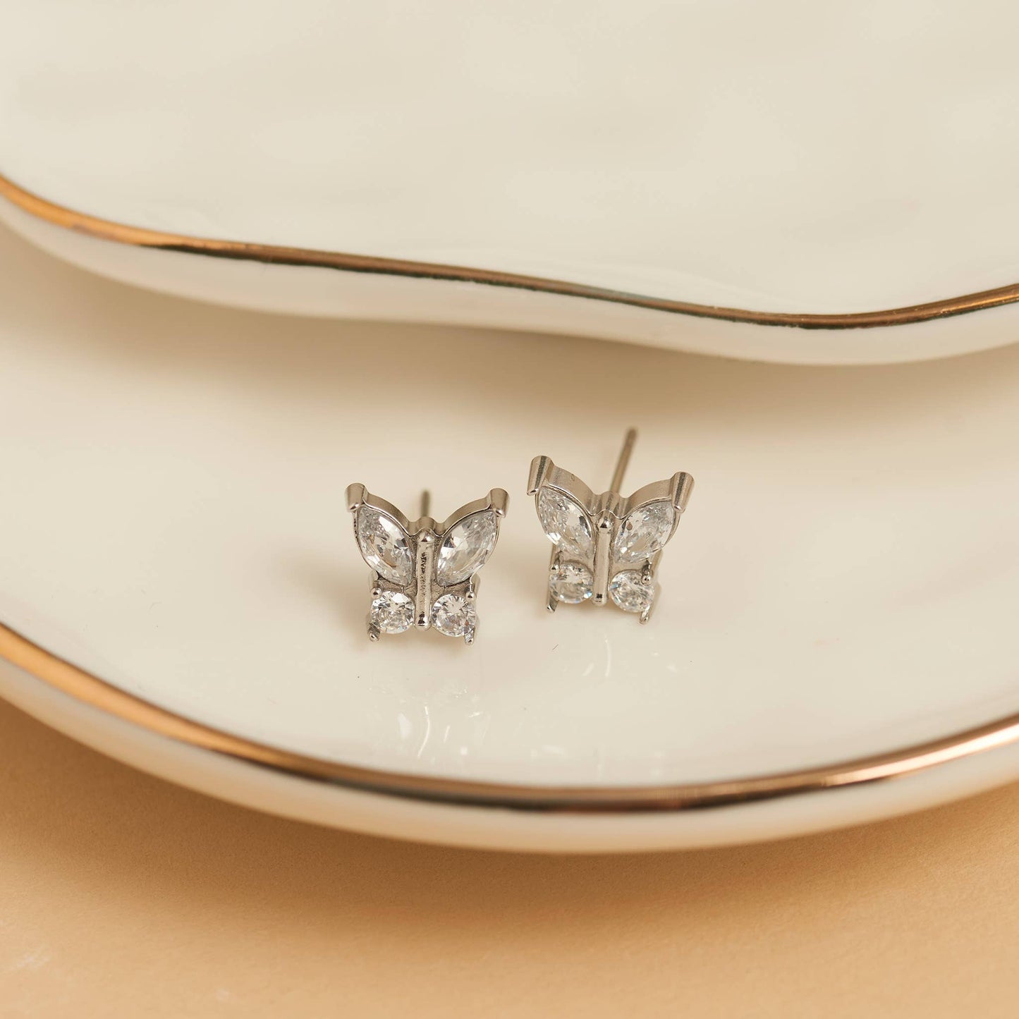 Howard's - Waterproof Earrings Narelle Cubic Zirconia Butterfly Stud