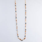 Beaded Long Necklace 38" Lucie Neutral Stone Chain