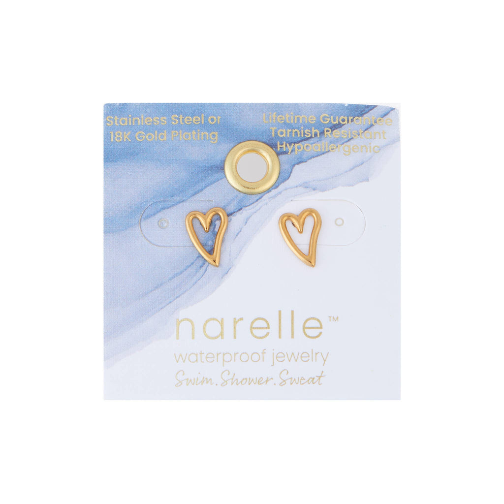 Howard's - Waterproof Earrings Heart Stud in Gold & Stainless Steel