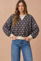 Haptics - Oversized Polka Dot Pullover