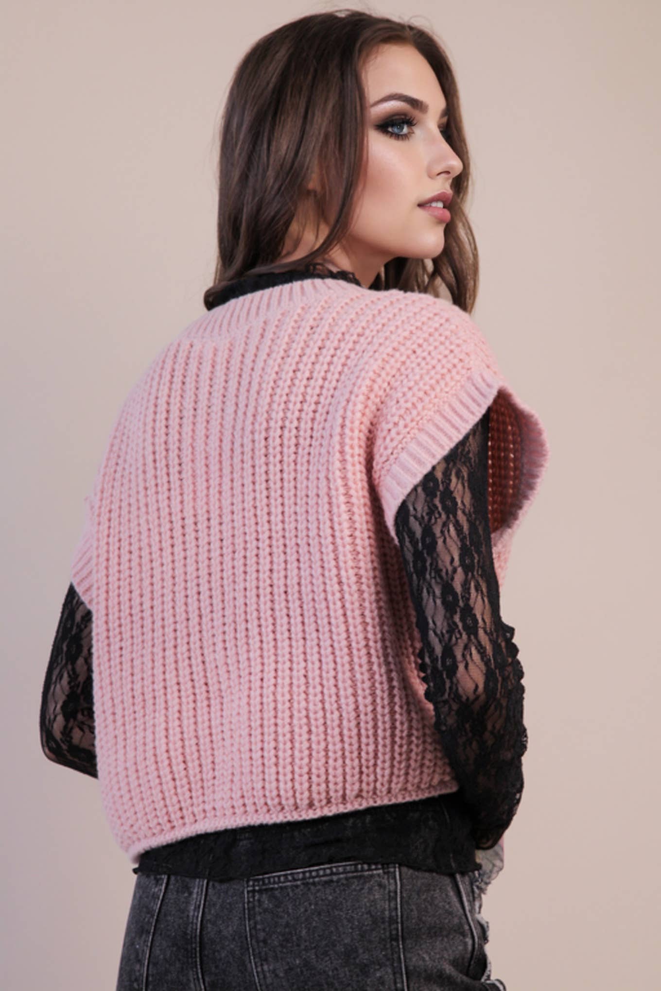 Oversized Button Down Knit Sweater Top
