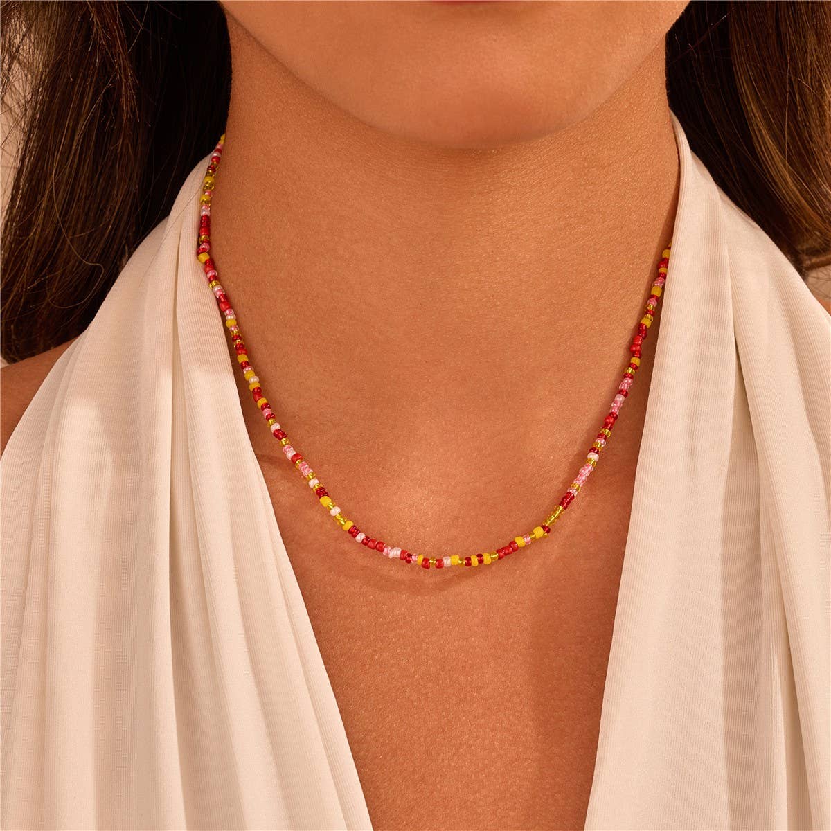 18K STAINLESS STEEL TARNISH FREE BEADED NECKLACE