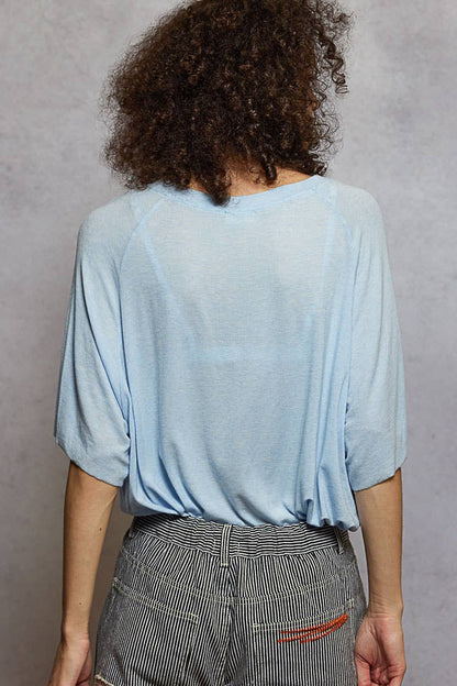 Pol Clothing - Vintage Washed Relaxed Fit Jersey Top Everyday Tee SALE