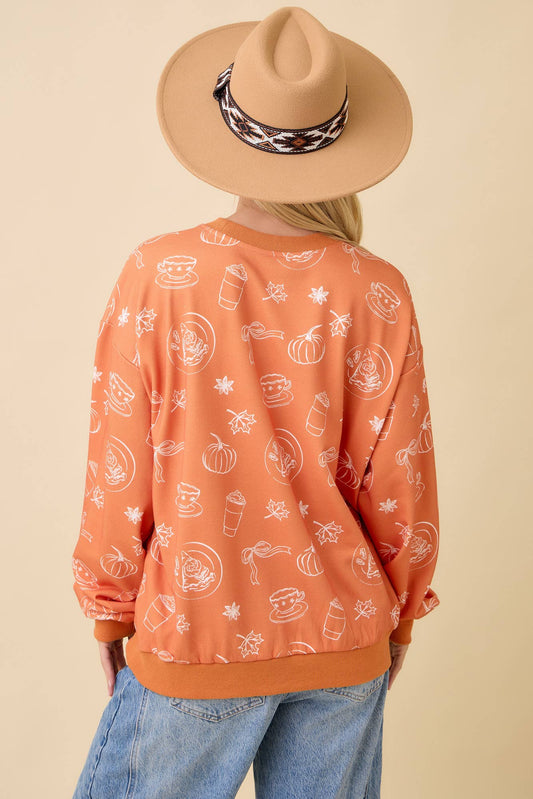 Main Strip - Pumpkin Spice Print Crewneck