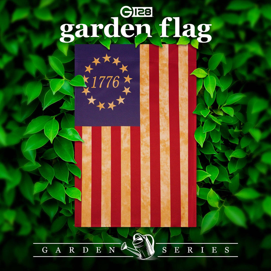 Betsy Ross 1776 Garden Flag Tea Stained Printed 12x18IN