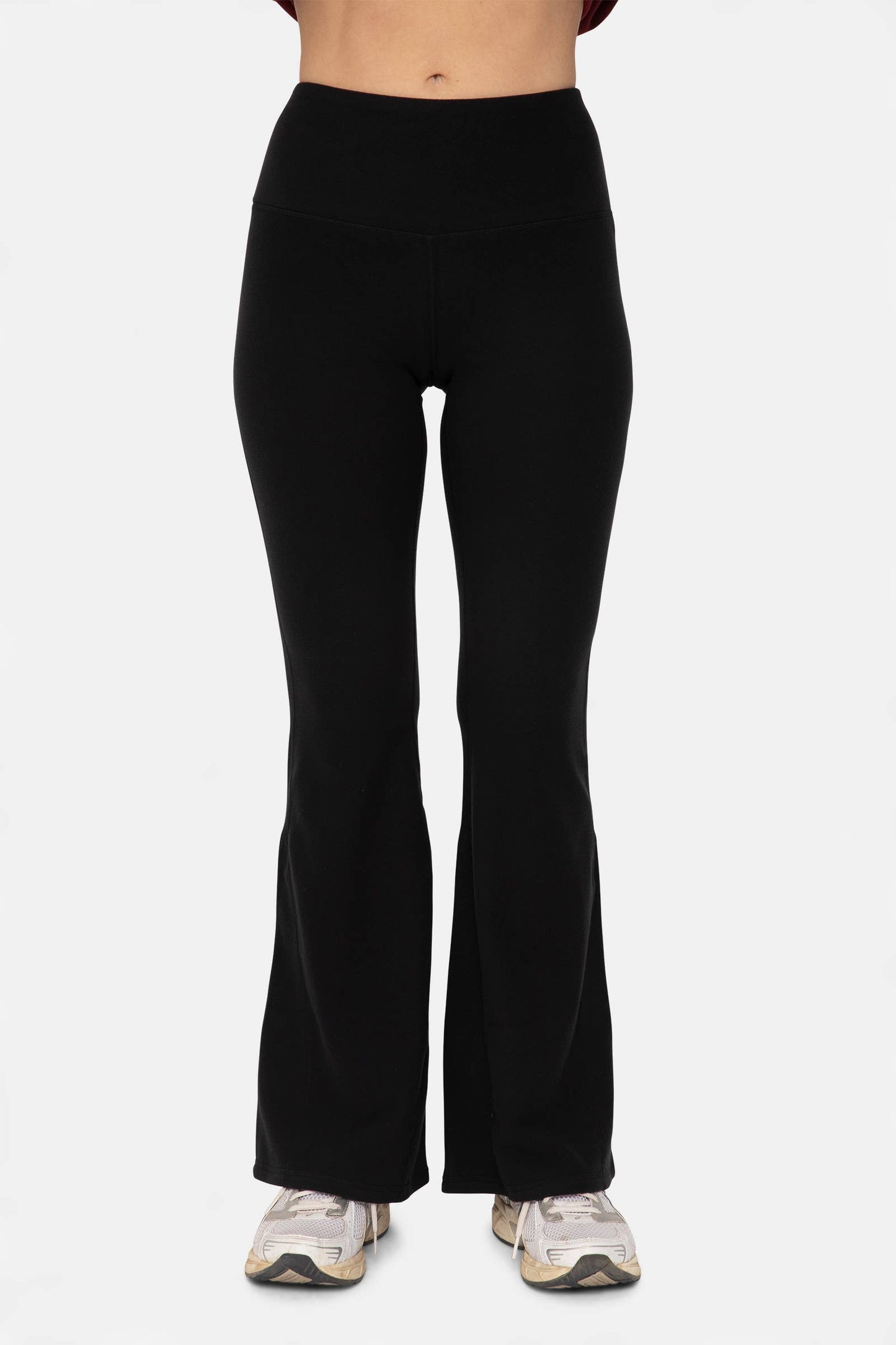 Mono B - High Waisted Flared Fleece Leggings