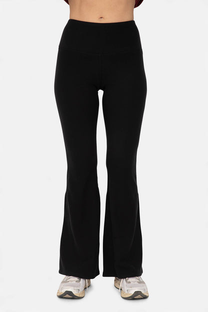 Mono B - High Waisted Flared Fleece Leggings