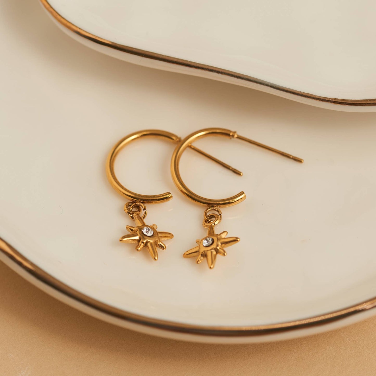 Howard's - Waterproof Earrings Narelle Starburst Charm C Hoop