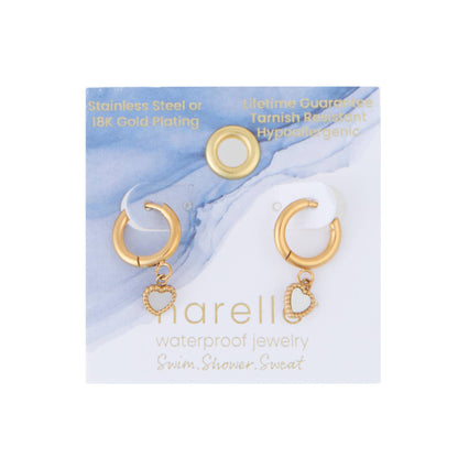 Howard's - Waterproof Earrings Narelle 18K Gold Heart Huggie Hoop