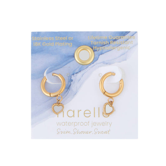 Howard's - Waterproof Earrings Narelle 18K Gold Heart Huggie Hoop